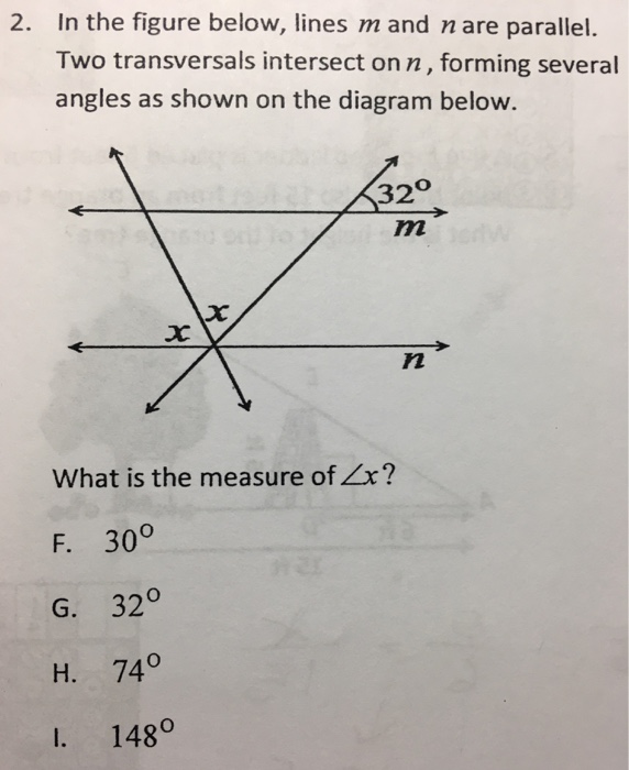 Solved In the figure below, lines m and n are parallel. Two