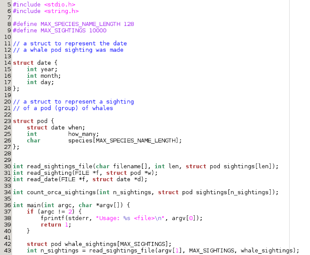 Solved 5#include 6#include 7 8#define MAX SPECIES NAME | Chegg.com
