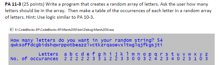 Solved PA 11-3 (25 points) Write a program that creates a | Chegg.com