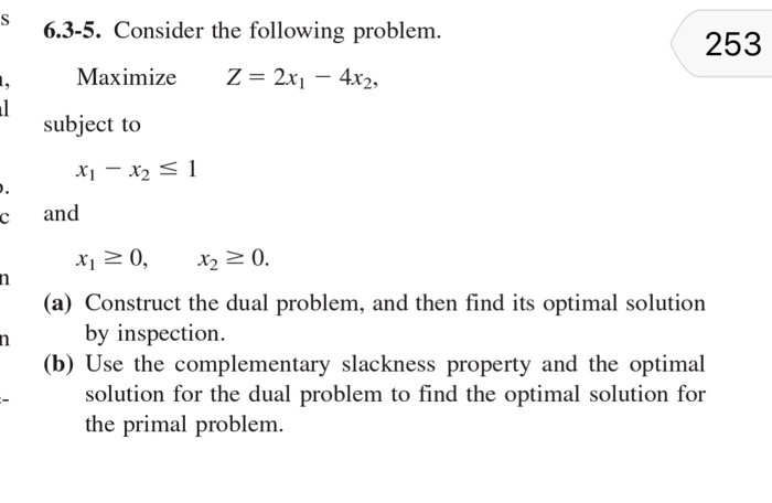 Solved 6.3-5. Consider The Following Problem 253 Maximize | Chegg.com