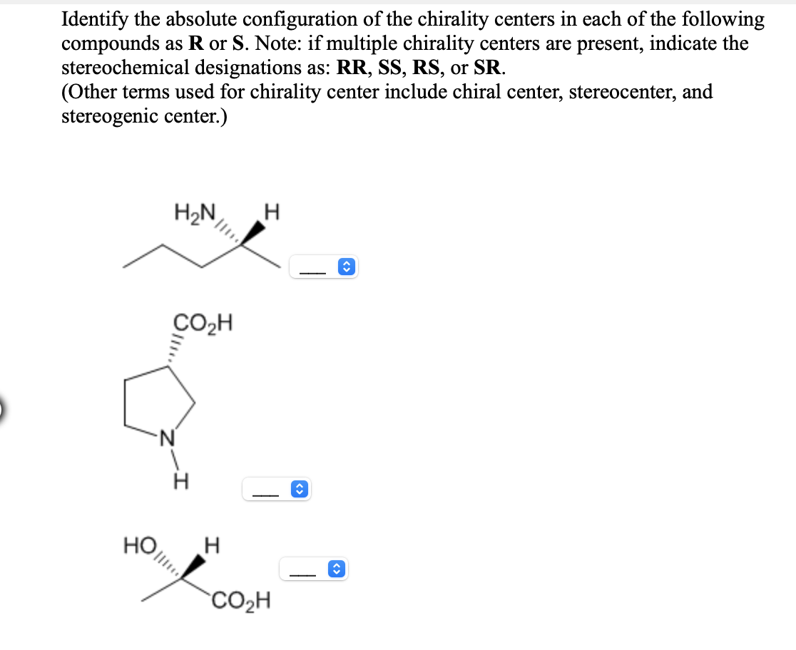 Solved Identify the absolute configuration of the chirality