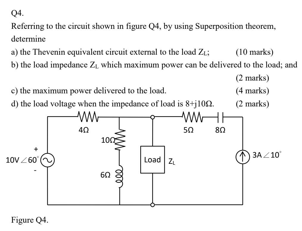 Solved Q4. Referring to the circuit shown in figure Q4, by | Chegg.com