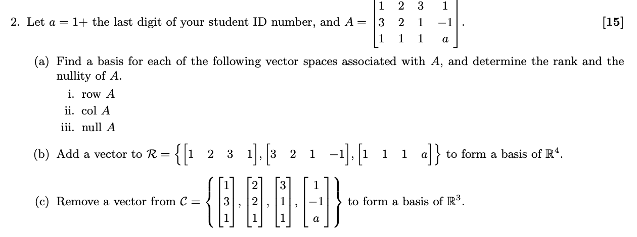 Solved Let a=1+ ﻿the last digit of your student ID number, | Chegg.com