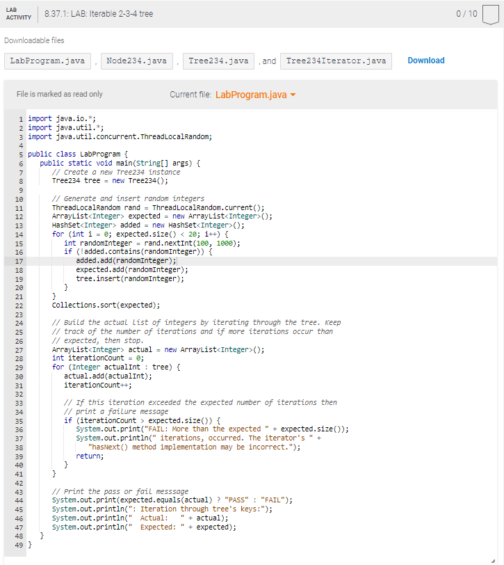 8.37 LAB: Iterable 2-3-4 tree In this lab, the | Chegg.com
