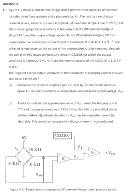 4. Figure 4.1 shows a Wheatstone-bridge-based | Chegg.com