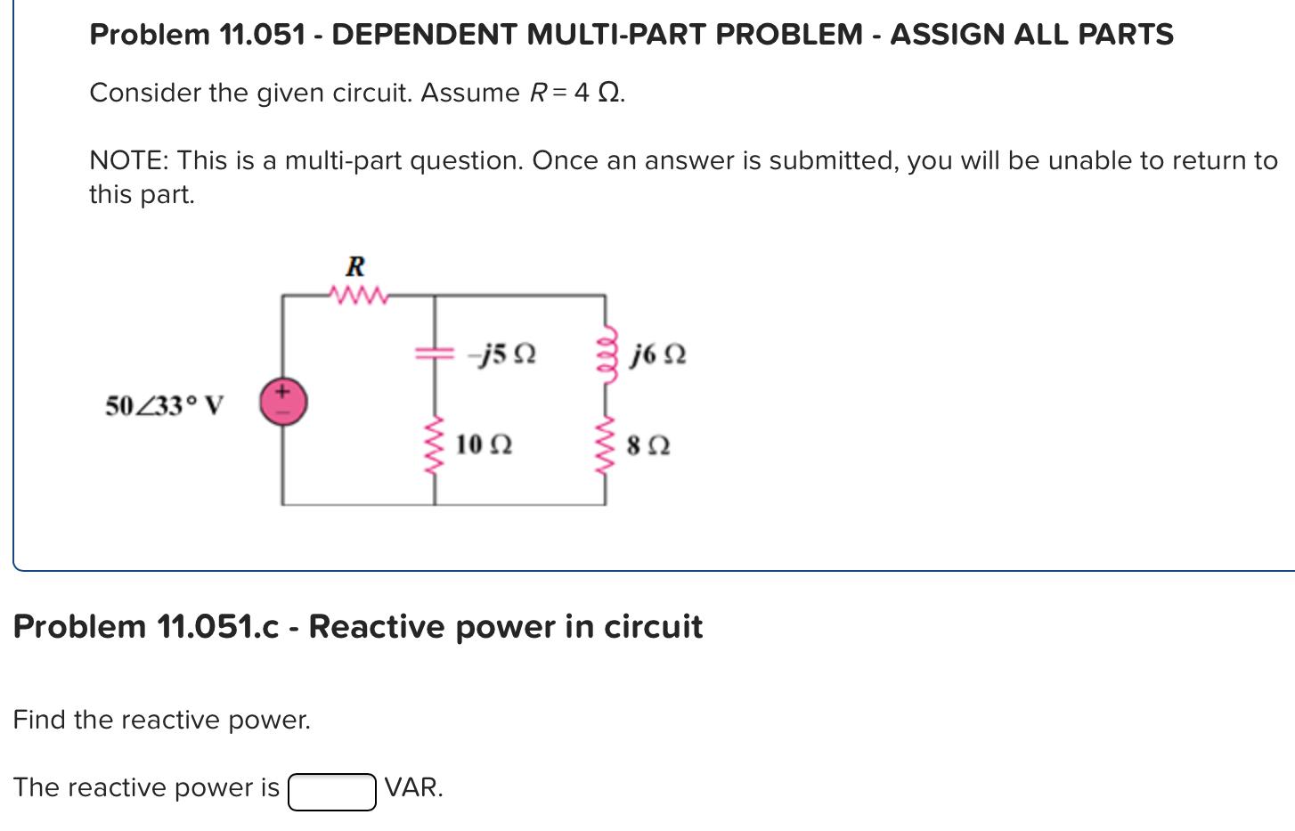 Solved Problem 11.051 DEPENDENT MULTIPART PROBLEM