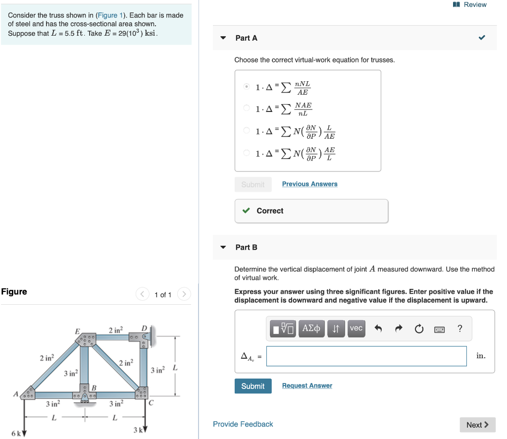 Solved Review Consider the truss shown in (Figure 1). Each | Chegg.com