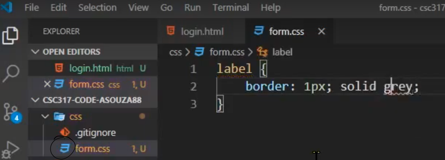 Solved why does my .css file show as a hashtag (#) and not | Chegg.com