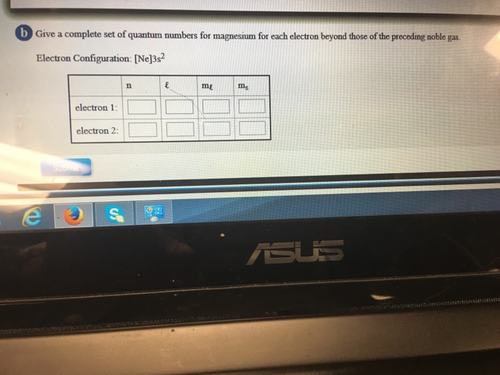 Solved b Give a complete set of quantum numbers for