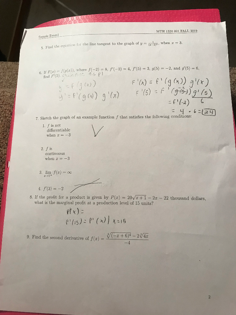 FALL MTH Equatio Exam Sample 001 Ind Solved: 2019 ... The 1320