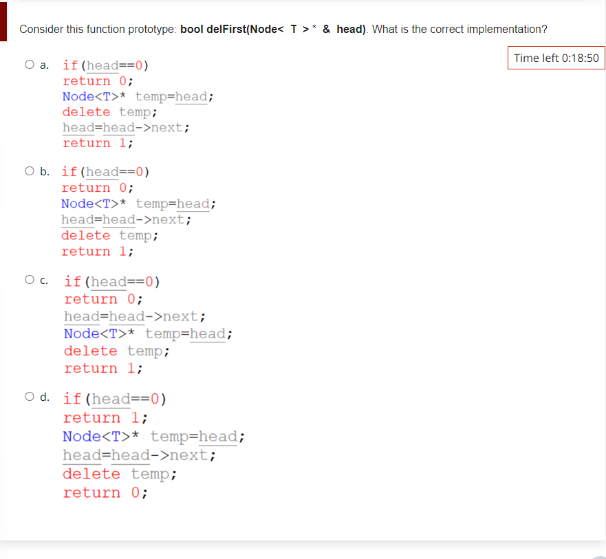 Solved Consider this function prototype: bool delFirst(Node | Chegg.com