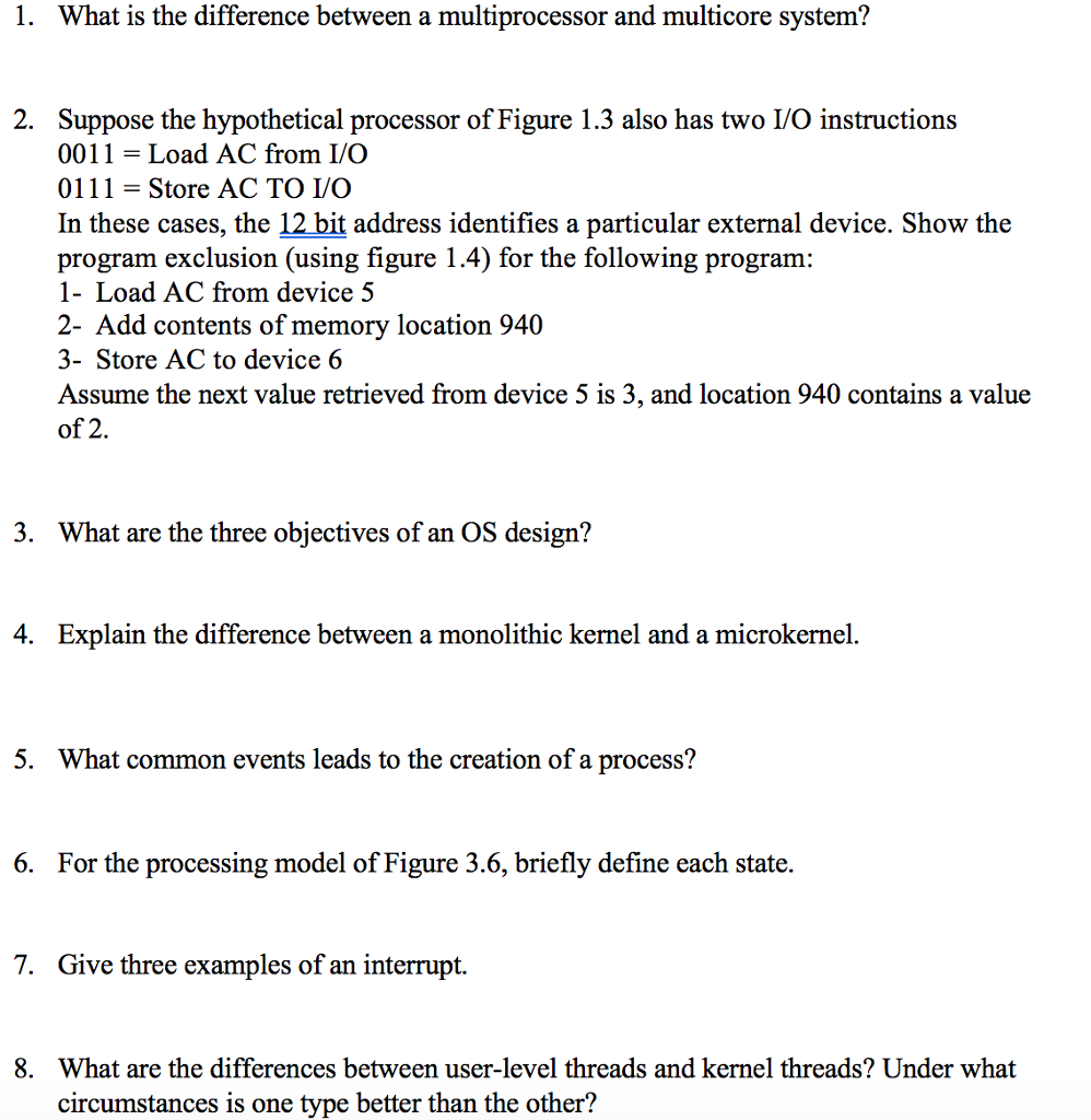 Solved 1 What Is The Difference Between A Multiprocessor Chegg Solved 1 What Is The Difference Between A Multiprocessor Chegg
