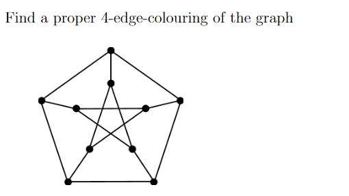 Find a proper 4-edge-colouring of the graph