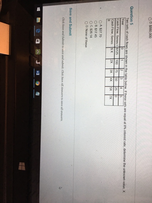 Solved Two sets of cash flows are shown in the table below. | Chegg.com