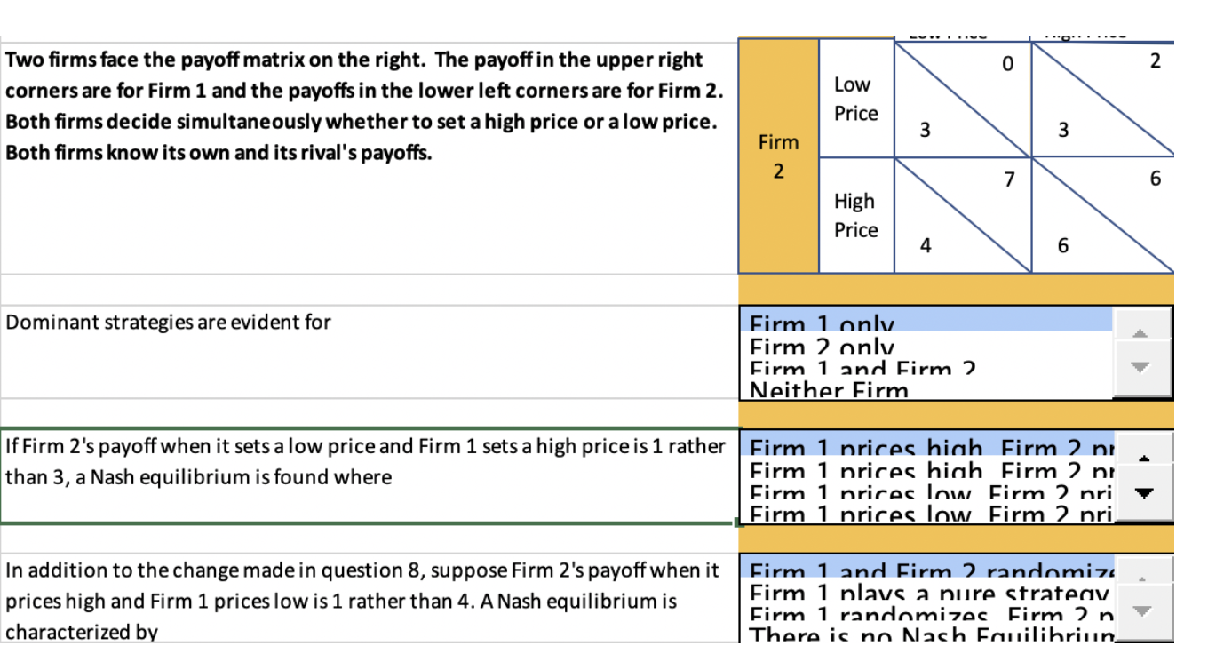 0 2 Two Firms Face The Payoff Matrix On The Right. | Chegg.com