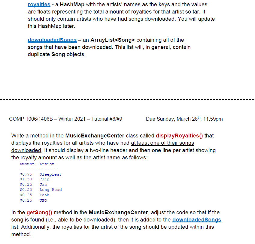 Solved COMP 1006/1406B - Winter 2021 – Tutorial #8/#9 Due | Chegg.com