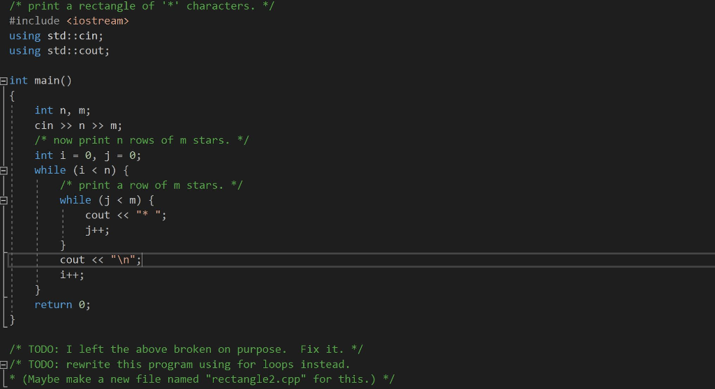 Solved /* print a rectangle of '*' characters. */ #include | Chegg.com