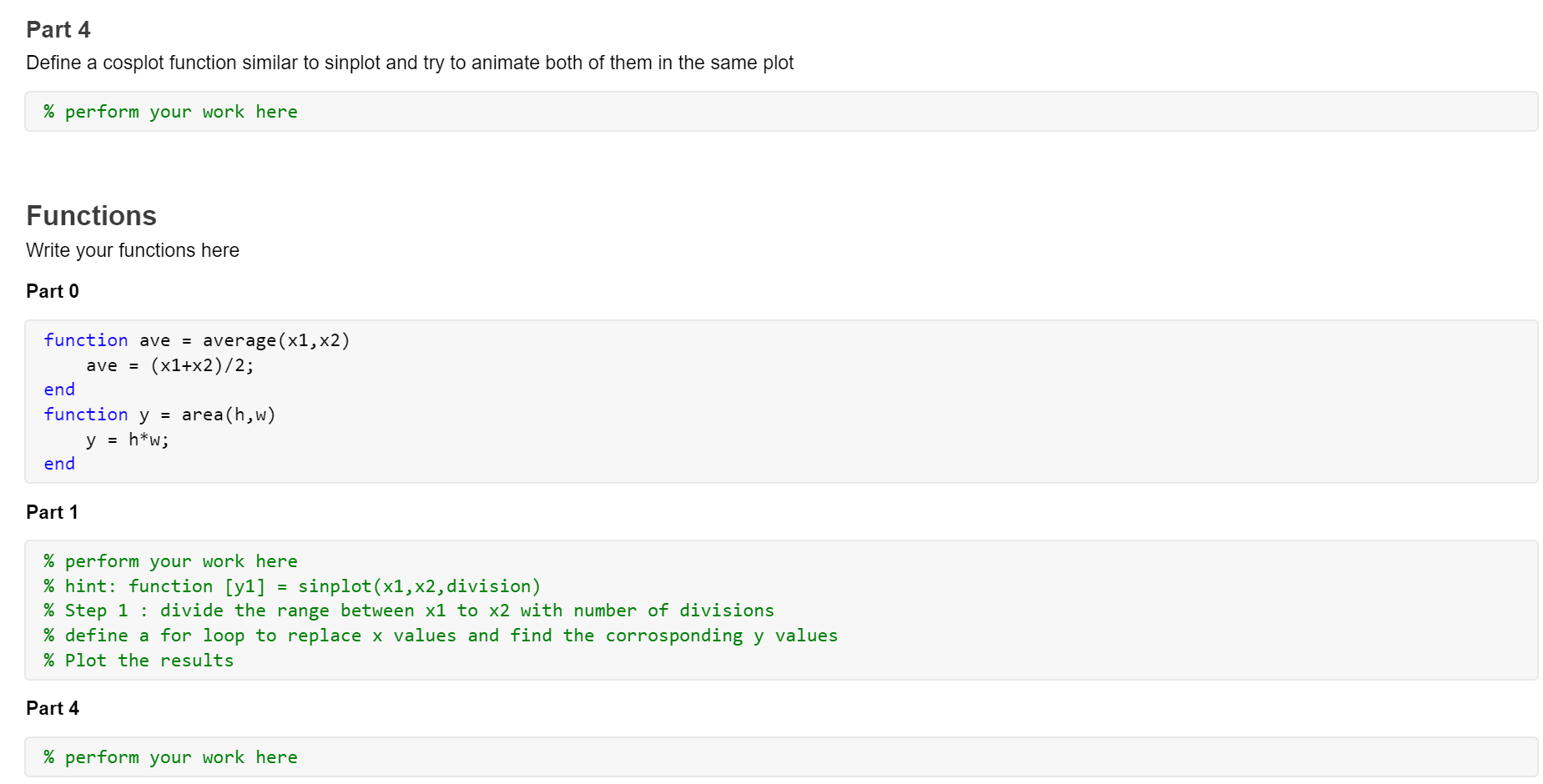Part 1 Define a function at the end of the code and | Chegg.com