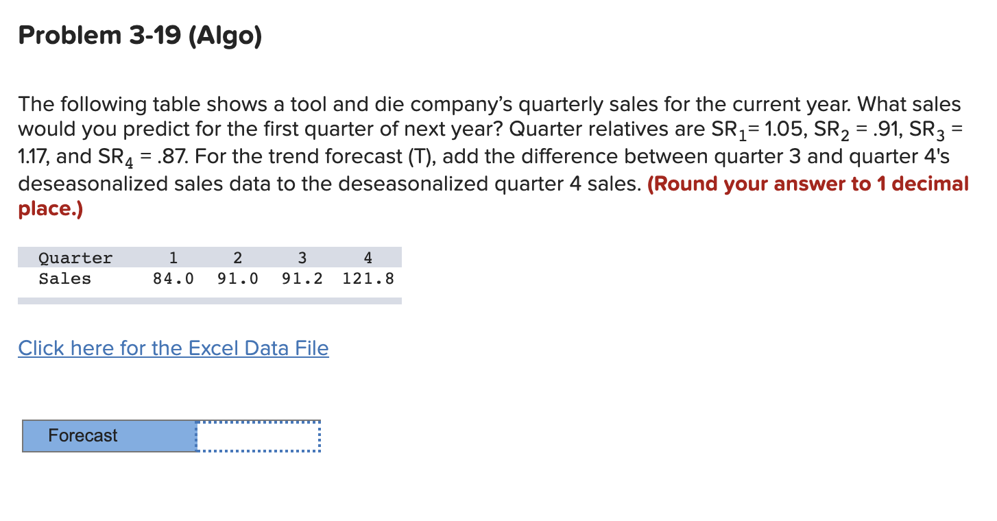 Solved Problem 3-19 (Algo) The following table shows a tool | Chegg.com