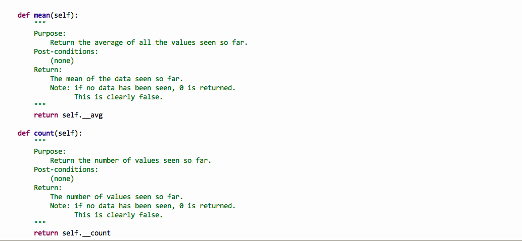 Solved class Statistics (object): def __init__(self): | Chegg.com