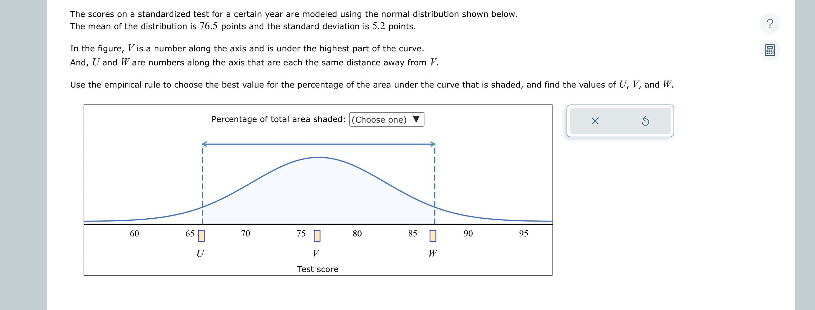 Solved The scores on a standardized test for a certain year | Chegg.com