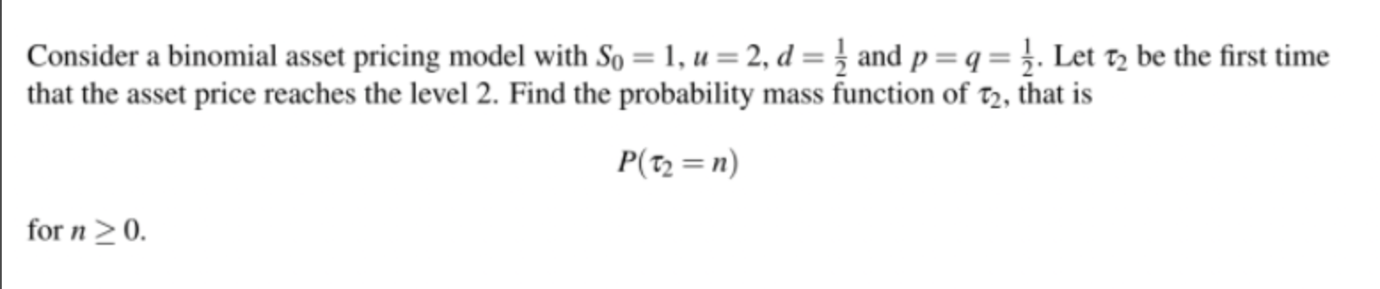 Solved Consider a binomial asset pricing model with So = 1, | Chegg.com