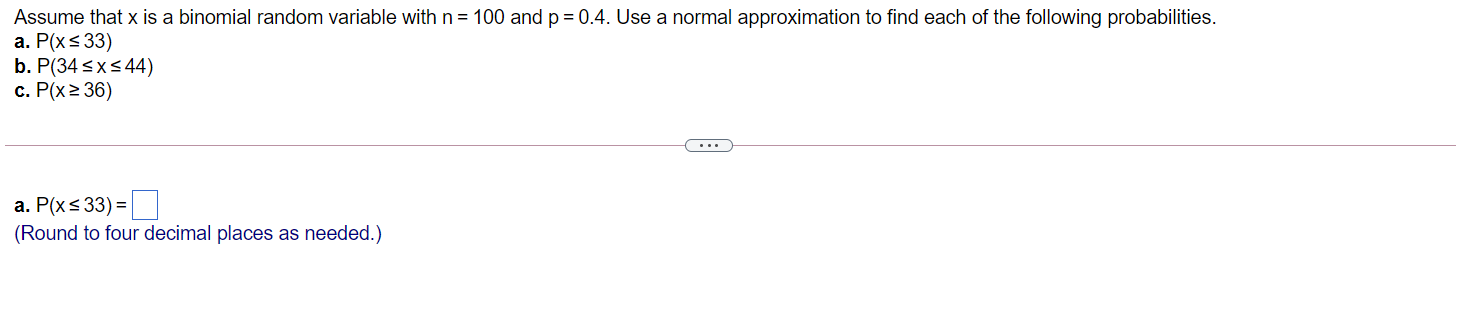 Solved Assume that x is a binomial random variable with n= | Chegg.com