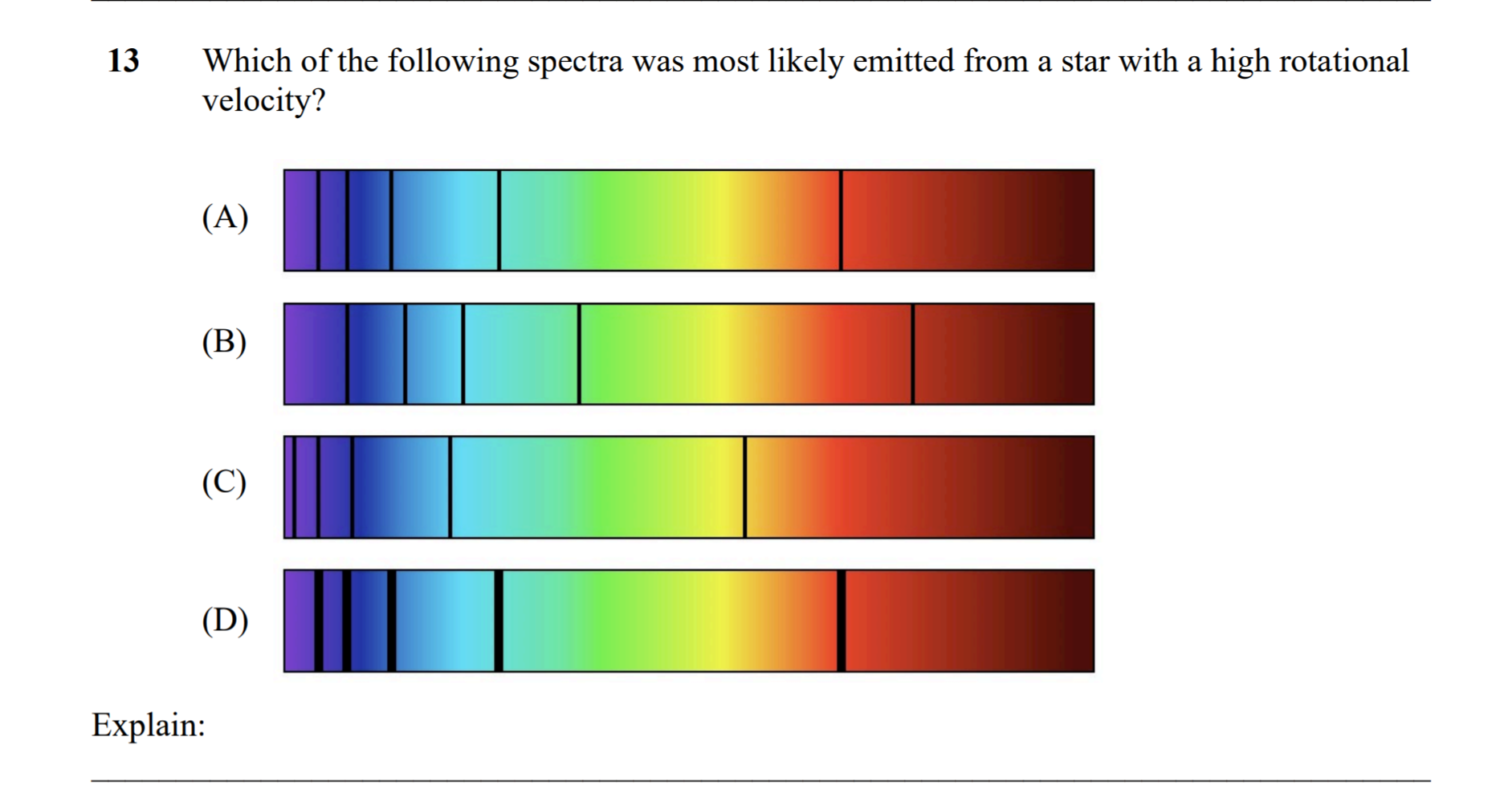 Solved 13 Which of the following spectra was most likely | Chegg.com