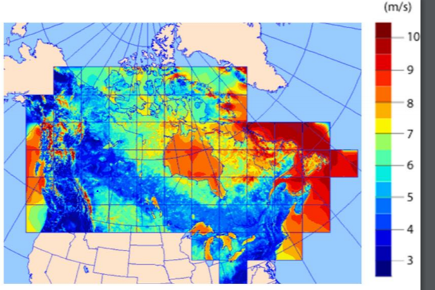 Solved A The map shows Canada’s average wind speeds (in | Chegg.com