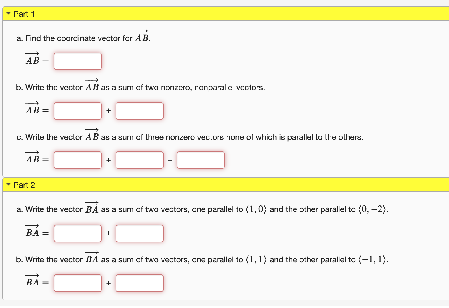 Solved (1 point) The figure below shows two named points A | Chegg.com