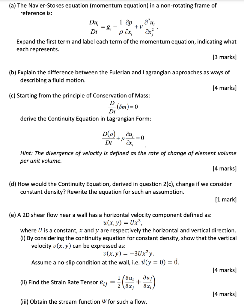 A The Navier Stokes Equation Momentum Equation In 0901