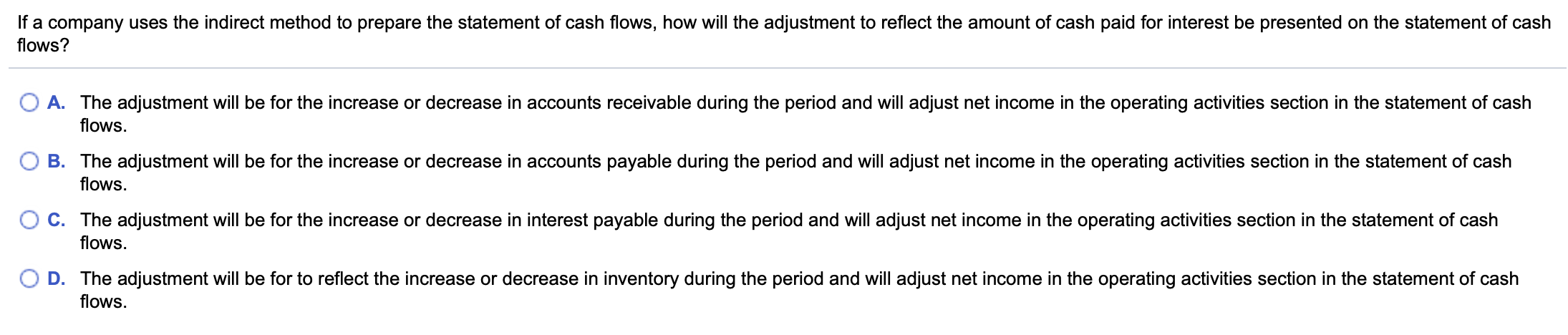 Solved If a company uses the indirect method to prepare the | Chegg.com
