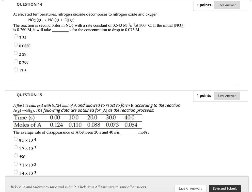 Solved QUESTION 14 1 points Save Answer At elevated | Chegg.com