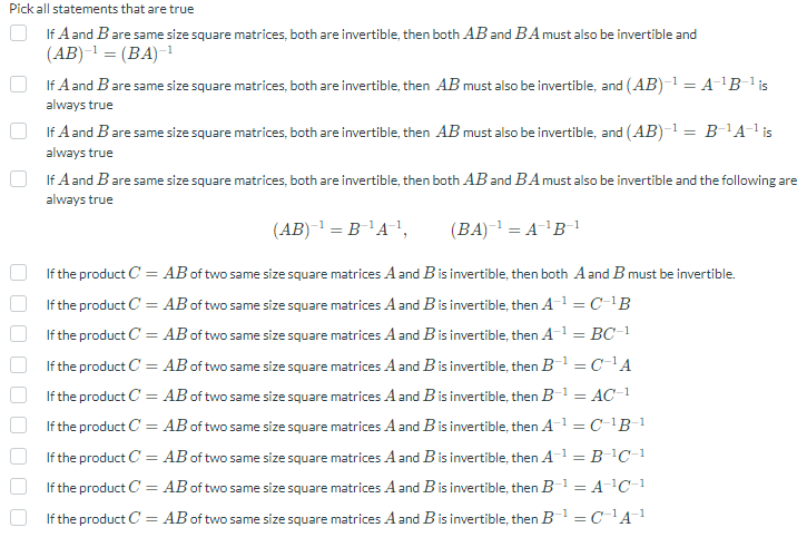 Solved If A And B Are Same Size Square Matrices, Both Are | Chegg.com