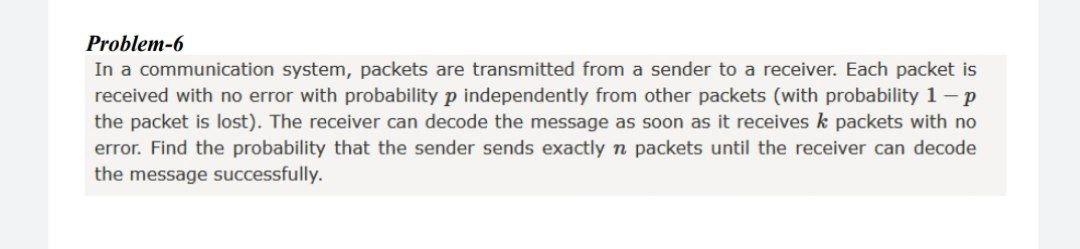 Solved Problem-6 In a communication system, packets are | Chegg.com