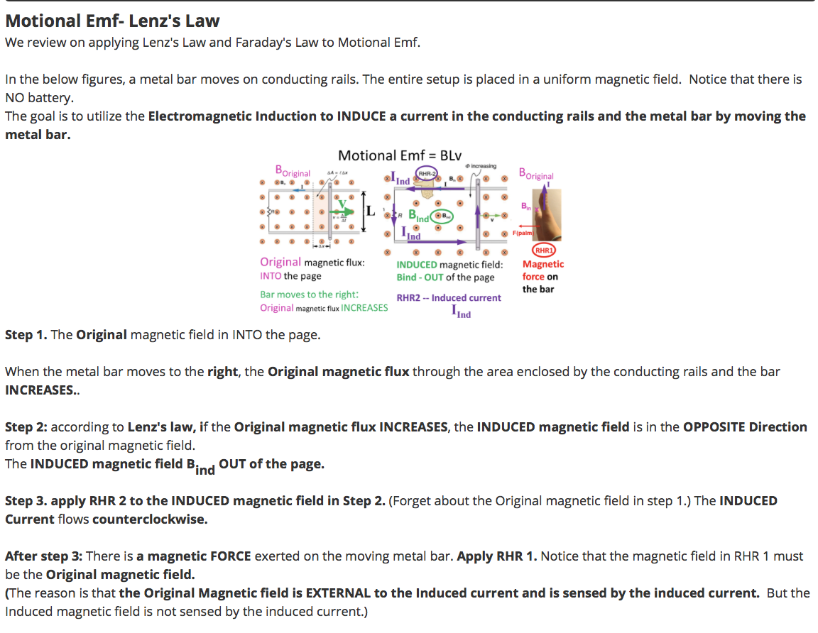 Solved Motional Emf Lenz S Law We Review On Applying Lenz Chegg Com