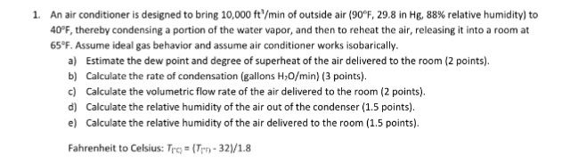 An air conditioner is designed to bring 10,000 | Chegg.com