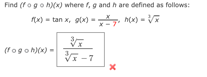 Solved Find (f ogoh)(x) where f, g and h are defined as | Chegg.com
