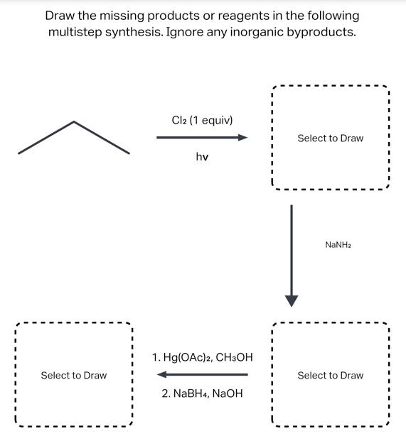 Solved Draw the missing products or reagents in the