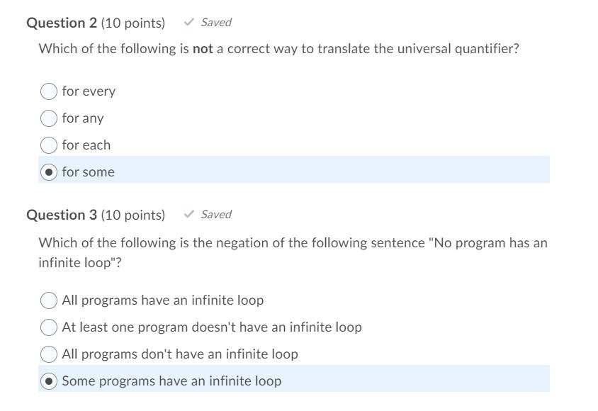 Solved Question 2 (10 points) Saved Which of the following | Chegg.com