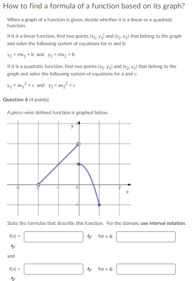 Solved How to find a formula of a function based on its | Chegg.com