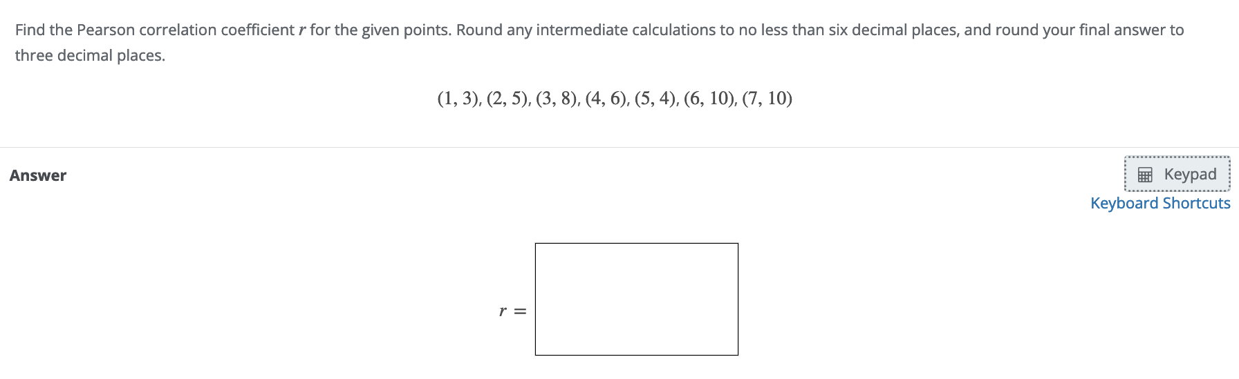 Solved Find the Pearson correlation coefficient r for the | Chegg.com
