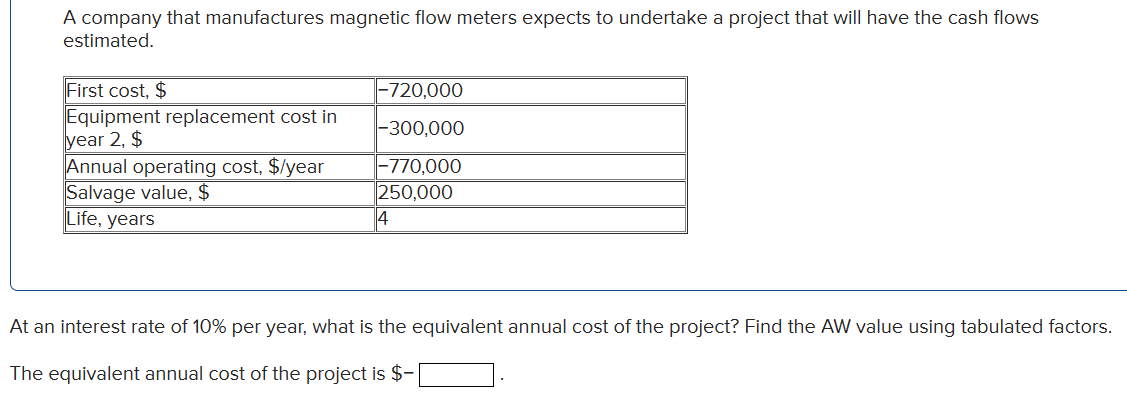 Solved A company that manufactures magnetic flow meters | Chegg.com