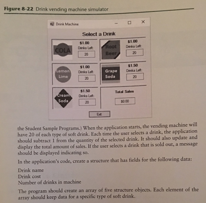 Solved 11. Drink Vending Machine Simulator create an