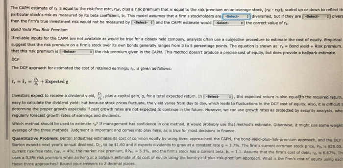 solved-the-capm-estimate-of-rs-is-equal-to-the-risk-free-chegg