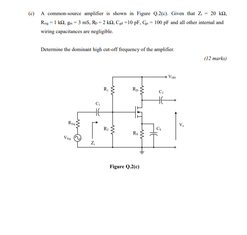© A common-source amplifier is shown in Figure | Chegg.com