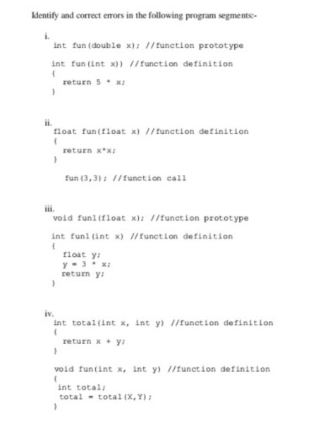 Solved Identify and correct errors in the following program | Chegg.com