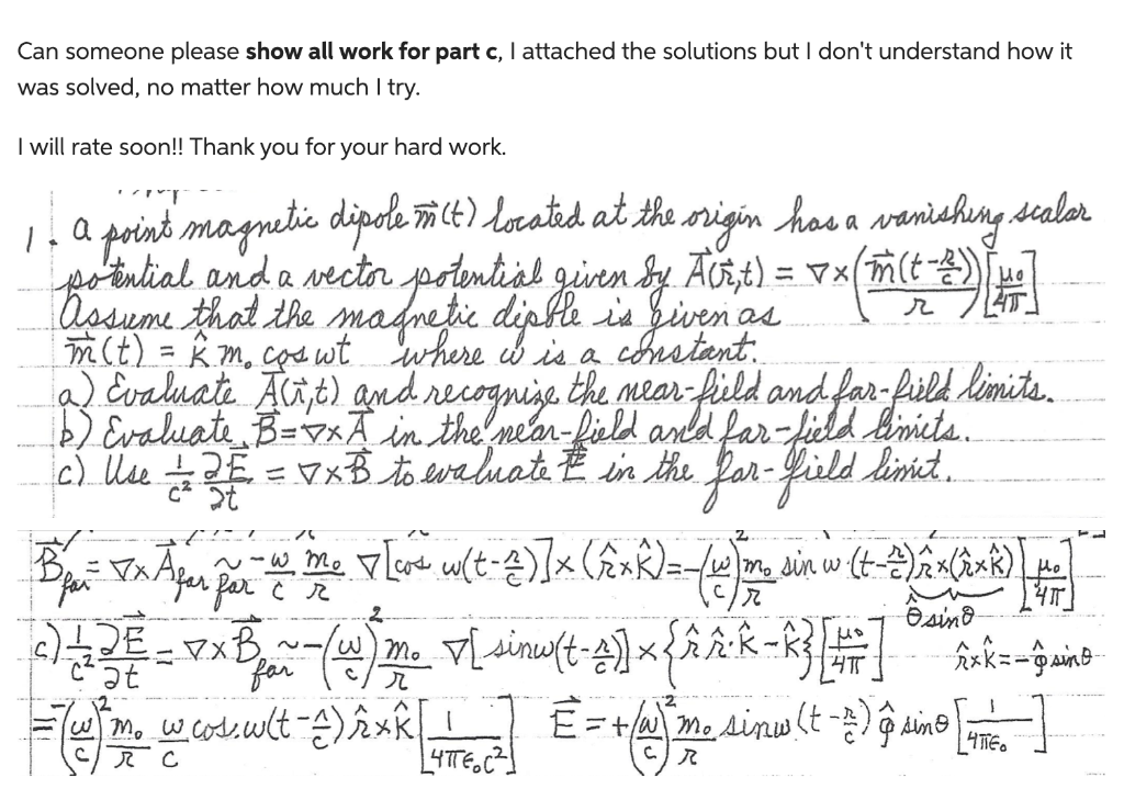 Solved Can someone please show all work for part c,I | Chegg.com