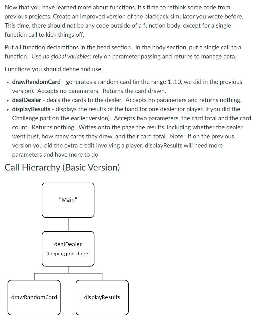 Solved Can someone fix my js code below? BLACK CARD GAME, | Chegg.com