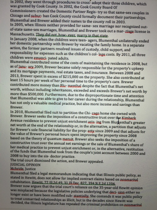 CASE 3 Jane Blumenthal and Eileen Brewer became